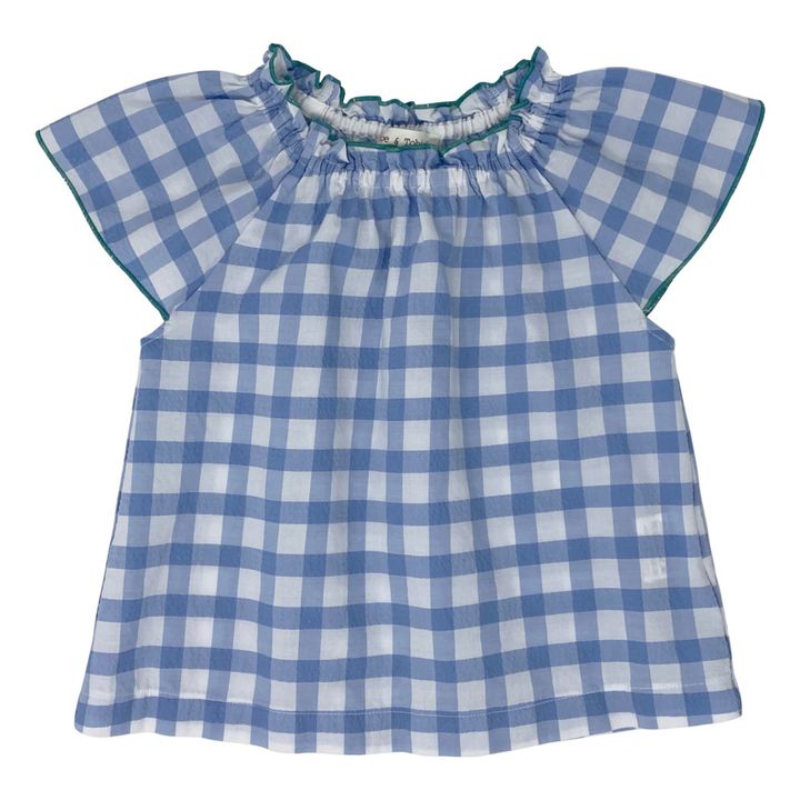 Blusa Seersucker a cuadros | Azul- Imagen del producto n°0