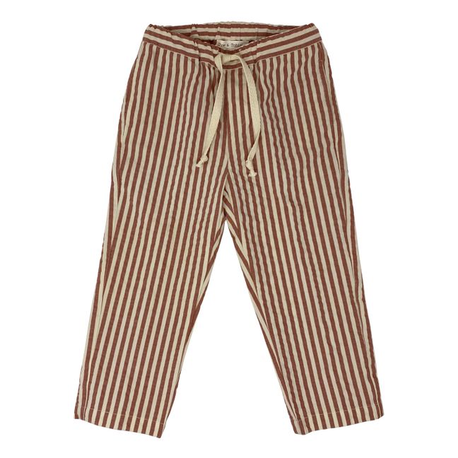 Pantalones Seersucker a rayas | Terracotta
