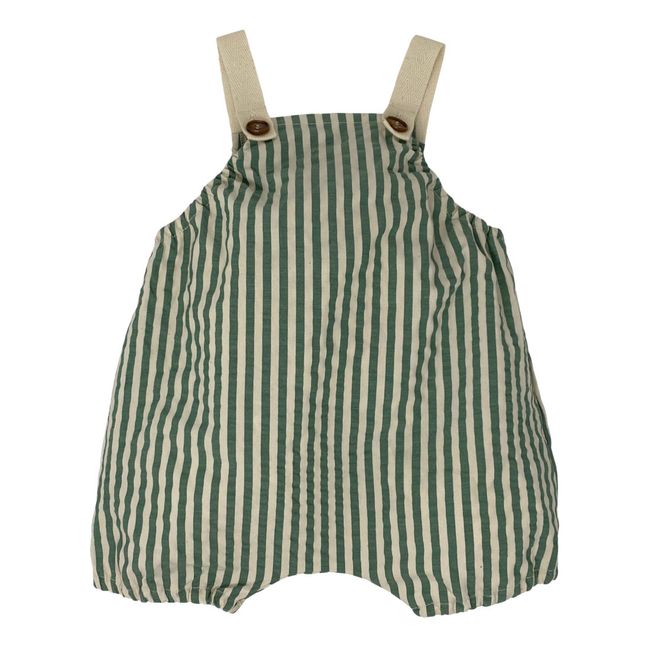 Pelele Seersucker a rayas con tirantes | Verde