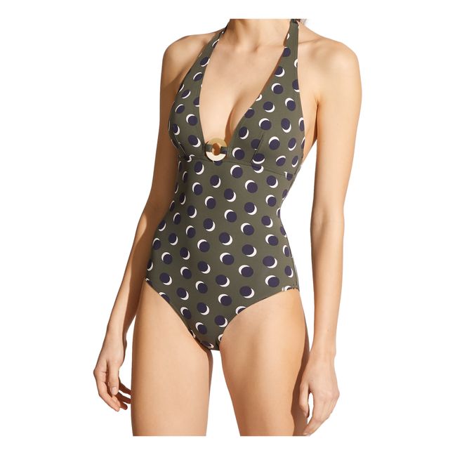 Maillot de Bain 1 Pièce Sommeil Lune | Lune Olive Noire