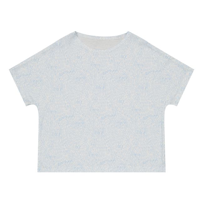 Organic Cotton Recycled Kimono T-Shirt | Light blue