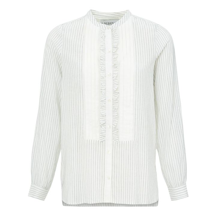 Khadi Unicycle Striped Cotton Shirt | Weiß- Produktbild Nr. 0