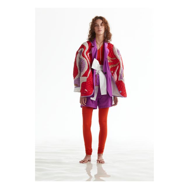 Veste Matelassée Brodée | Orange sanguine