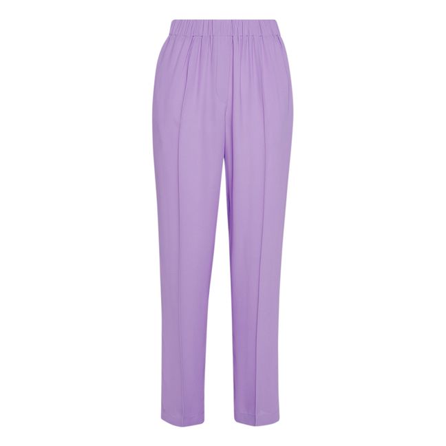 Georgette Double Elastic Trousers | Purple
