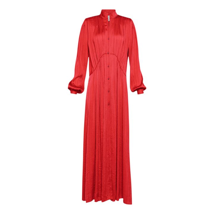 Buttoned Dress | Rosso- Immagine del prodotto n°0