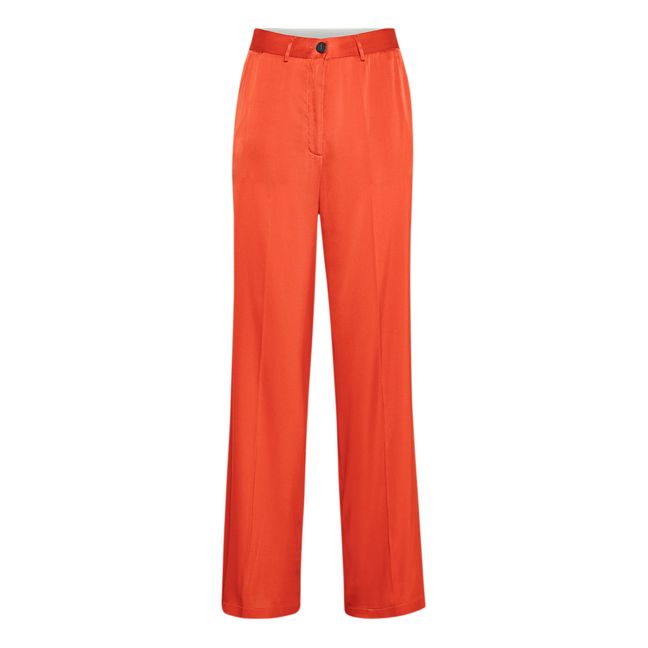 Pantalon Satin de Soie | Orange