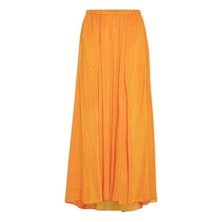 Cotton Voile & Silk Elasticated Skirt | Orange- Produktbild Nr. 0