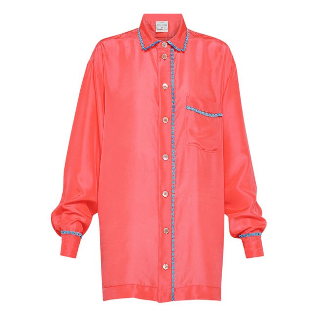 Habotai Silk Pyjama Shirt | Zinnoberrot
