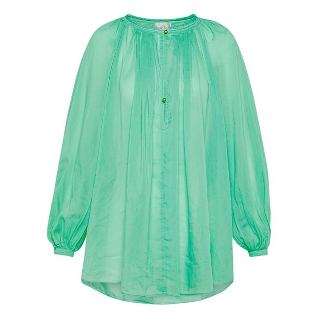 Bohemian Silk and Cotton Voile Blouse | Verde