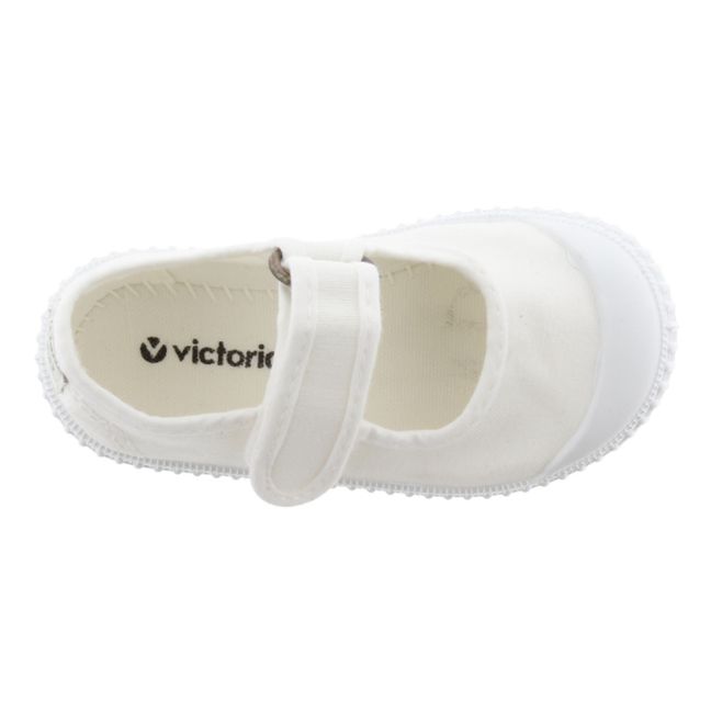Mercedes Tira Lona Velcro Sneakers | White