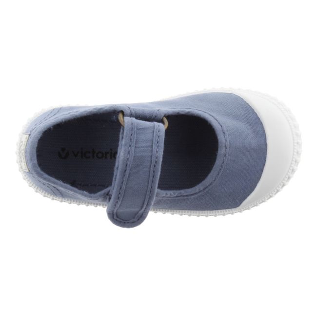 Mercedes Tira Lona Velcro Sneakers | Blue