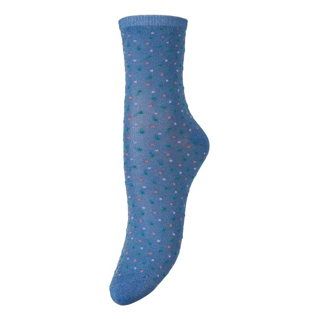 Liza Glitza Dotted Socks | Blue