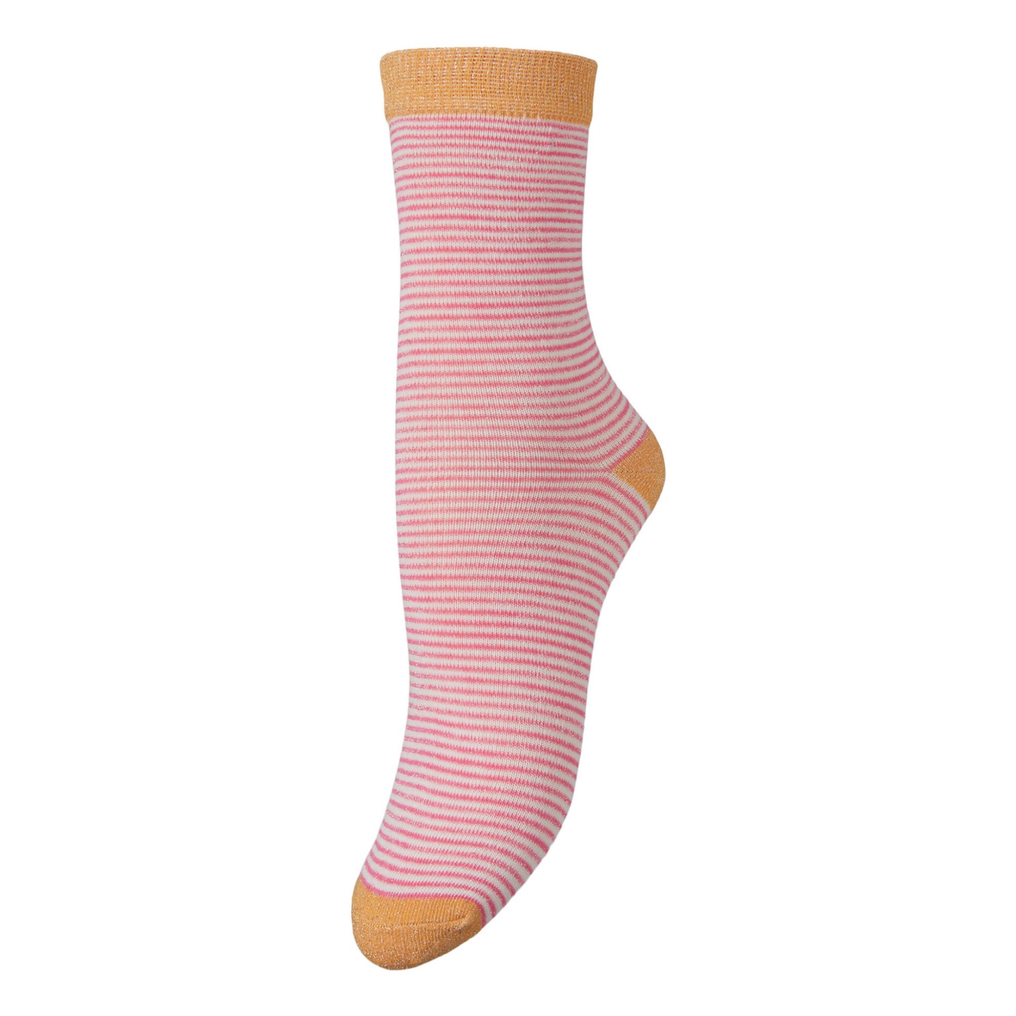 Estella Stripa Metallic Socks | Pink- Product image n°0