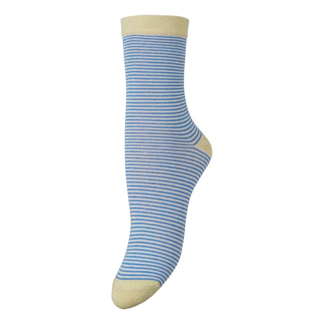 Estella Stripa Metallic Socks | Blue