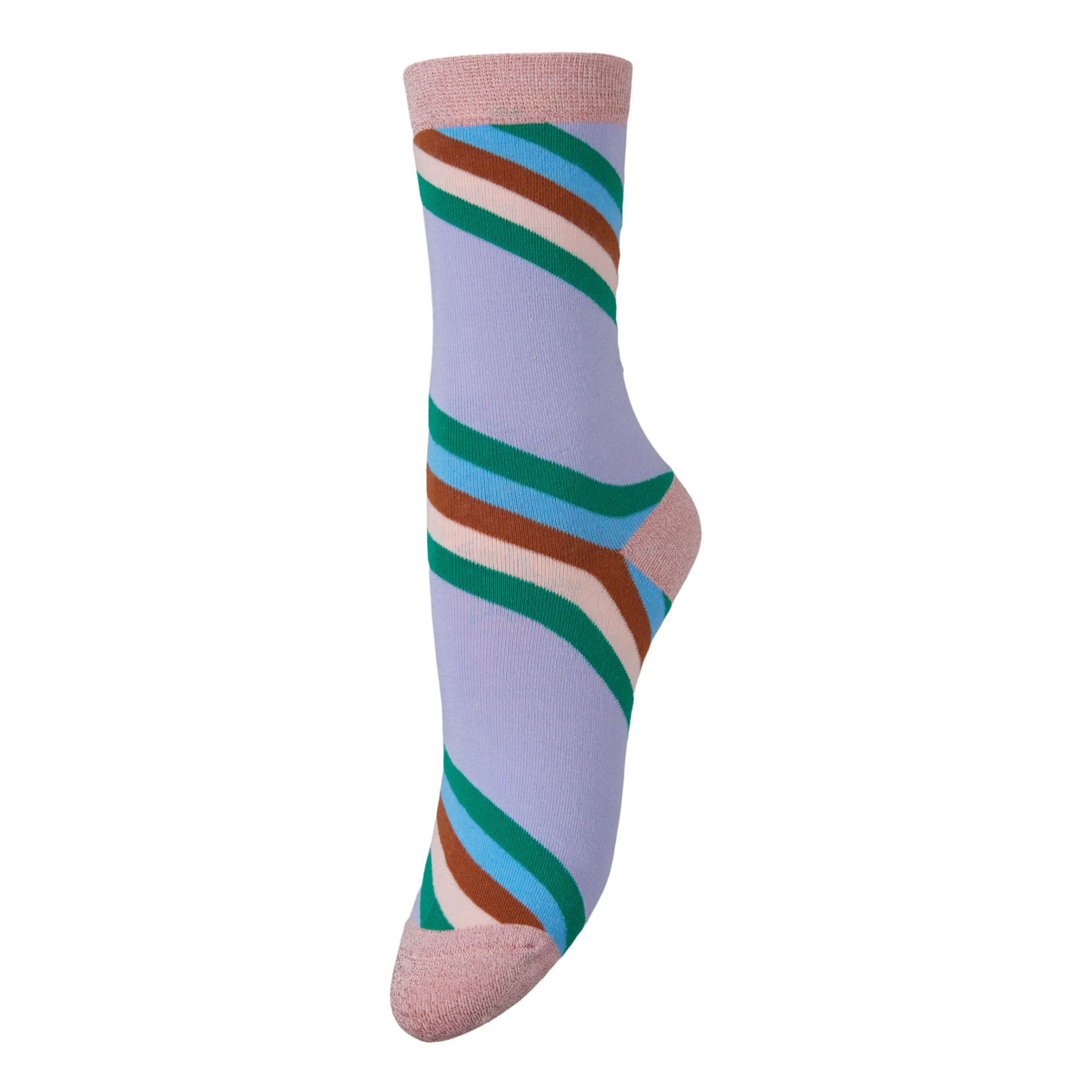 Oblique Striped Socks | Lavender- Product image n°0