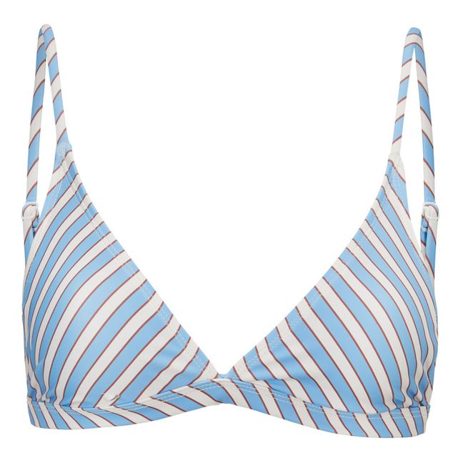 Top bikini a righe Aloha Estee | Azzurro