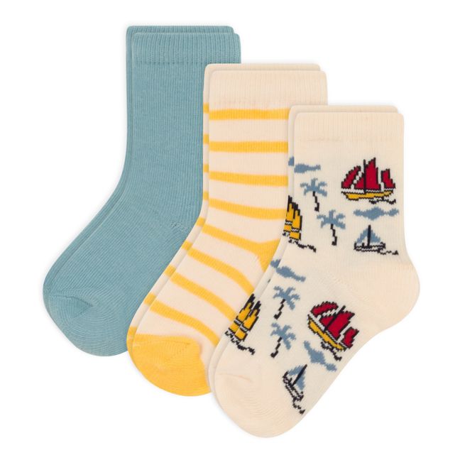 3er-Set Socken Jersey | Beige