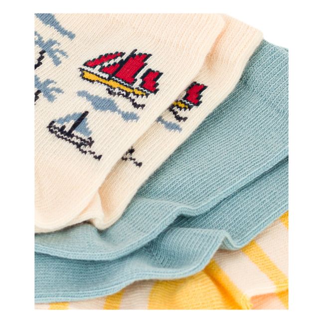 3er-Set Socken Jersey | Beige