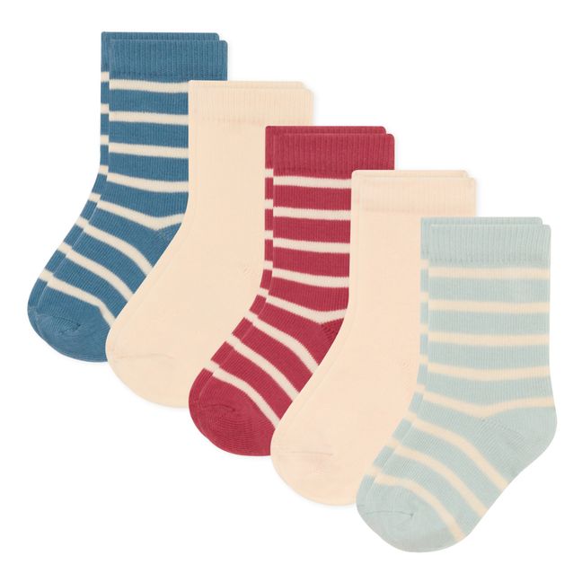 5er-Set Socken Jersey | Beige