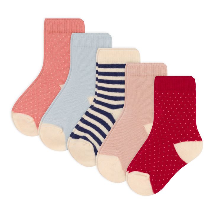 Lote de 5 Pares de calcetines de punto jersey | Rojo- Imagen del producto n°0