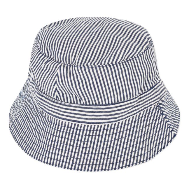 Sombrerito de algodón orgánico a rayas | Azul Marino