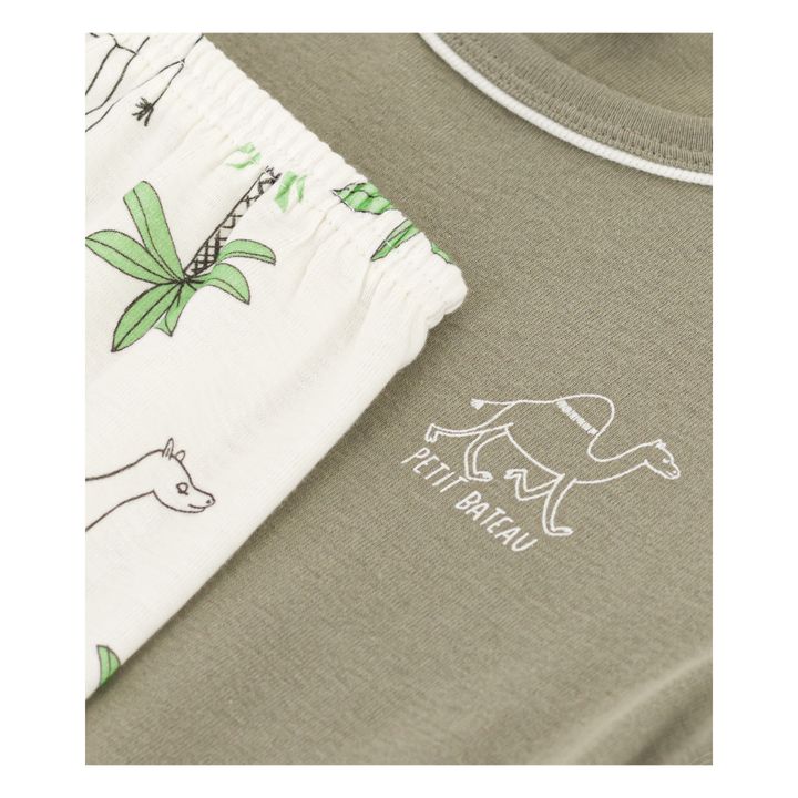 Pijama corto de dromedarios de algodón orgánico | Khaki- Imagen del producto n°1