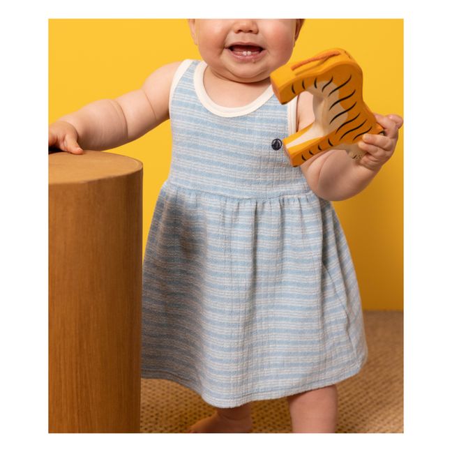 Robe sans Manches Eponge Coton Bio | Bleu