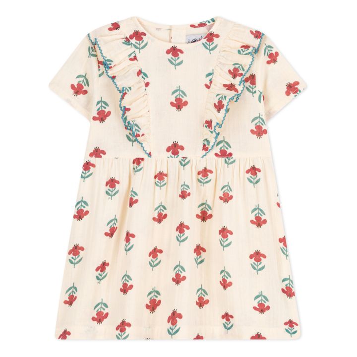Cotton Gauze Short Sleeve Dress | Seidenfarben- Produktbild Nr. 0