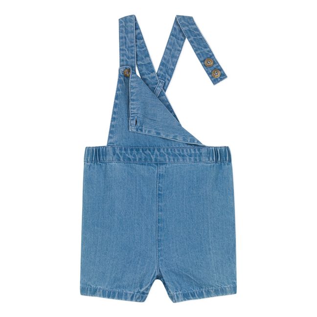 Salopette Courte Denim Coton Bio | Bleu