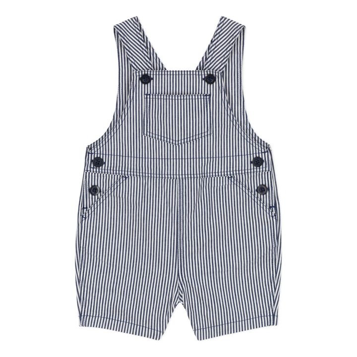 Organic Cotton Short Overalls | Navy blue- Product image n°0