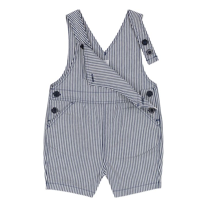 Organic Cotton Short Overalls | Navy blue- Product image n°3