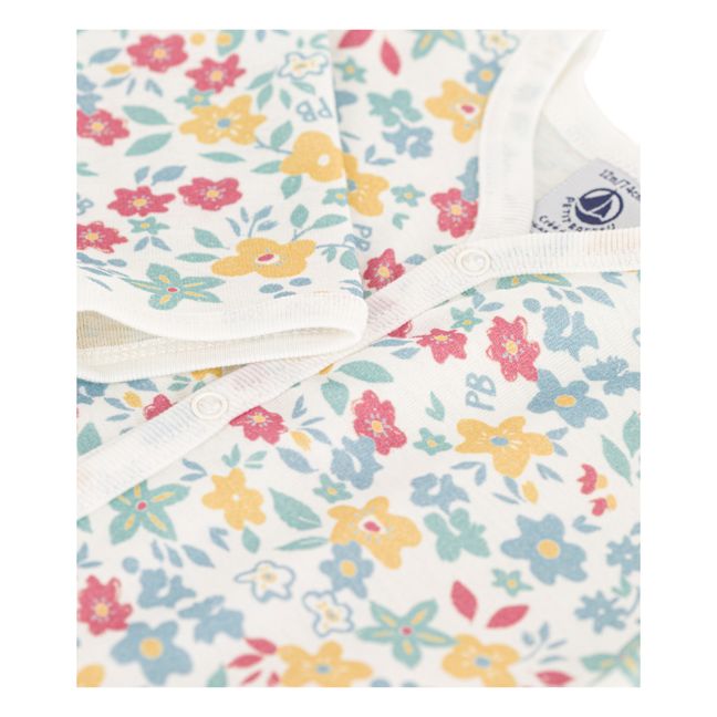Schlafanzug Schlaf gut Blumenmuster Bio-Baumwolle | Seidenfarben