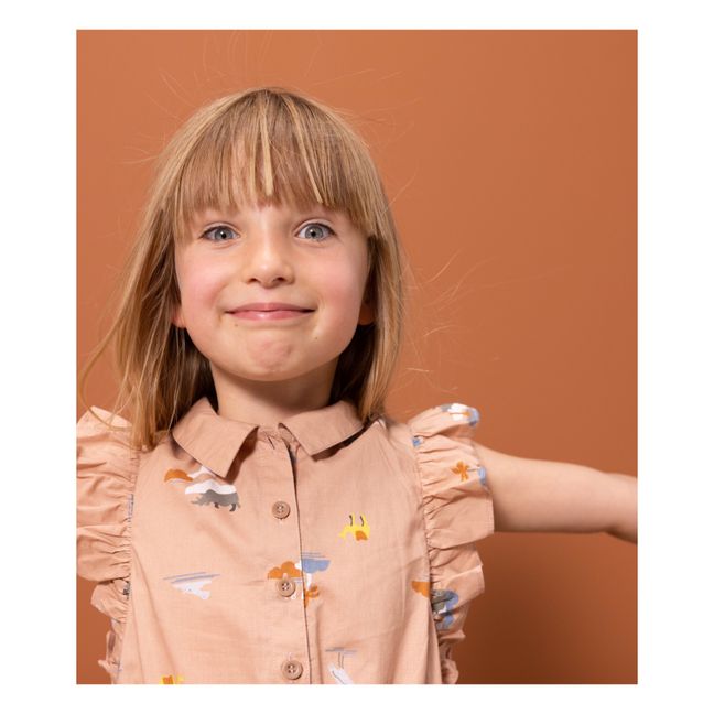 Robe sans Manches en Popeline | Vieux Rose