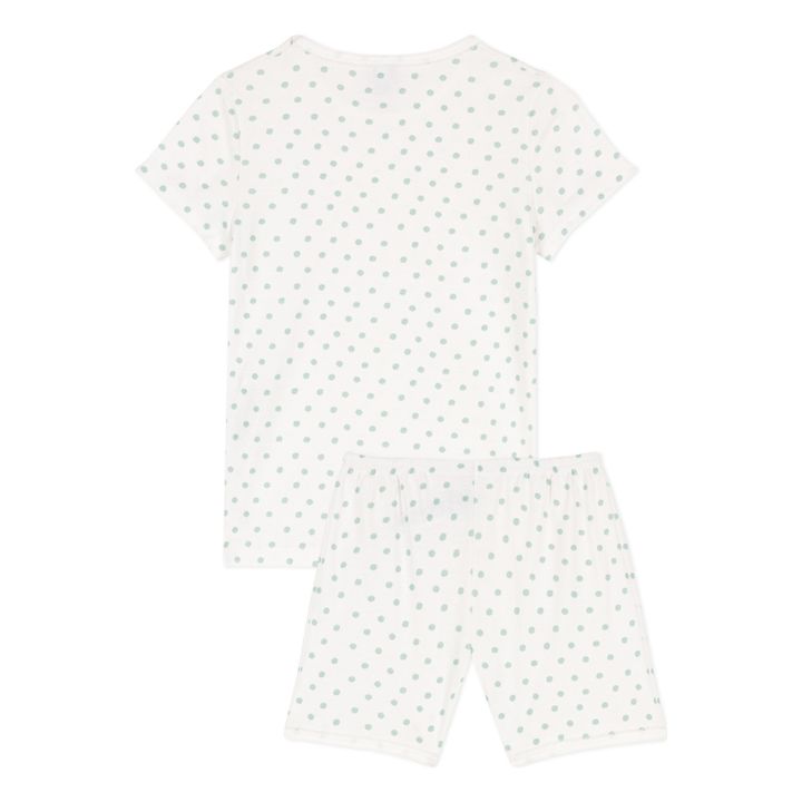 Pijama corto de puntos de algodón orgánico | Azul- Imagen del producto n°2