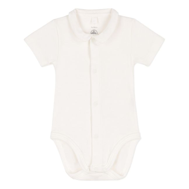Organic Cotton Collared Short Sleeve Babygrow | Crudo