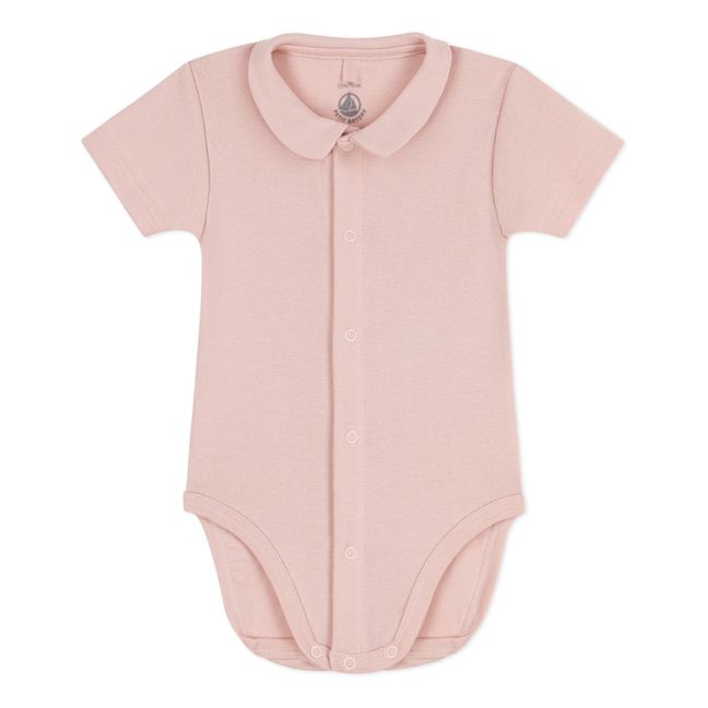 Organic Cotton Collared Short Sleeve Babygrow | Rosa