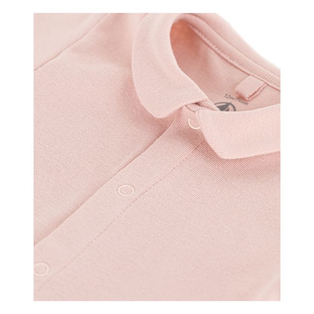 Organic Cotton Collared Short Sleeve Babygrow | Pink