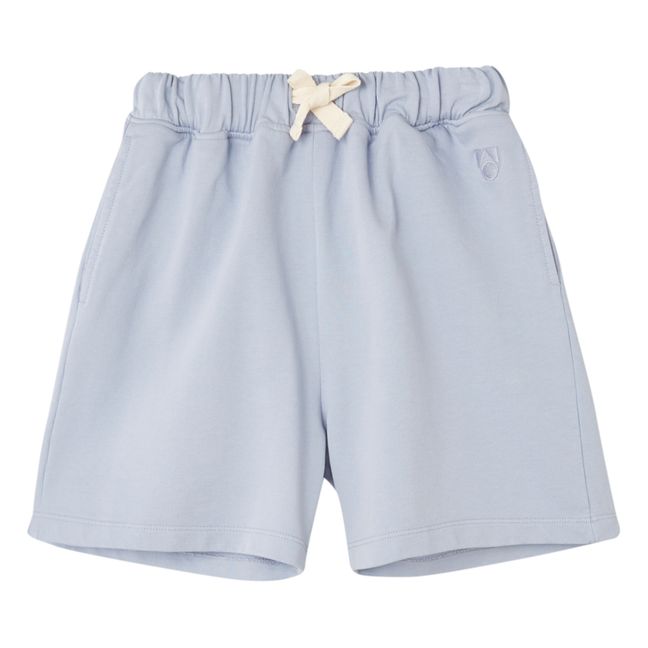 Pantalones cortos baggy de algodón orgánico | Azul Gris
