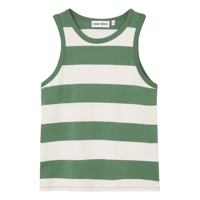 Organic Cotton Striped Tank Top | Ecru