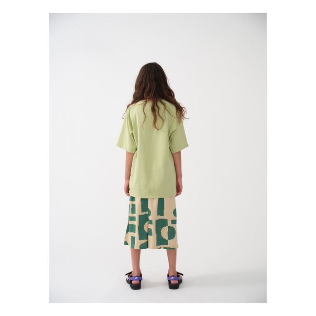 Jupe Midi Imprimé Coton Bio | Jaune pâle