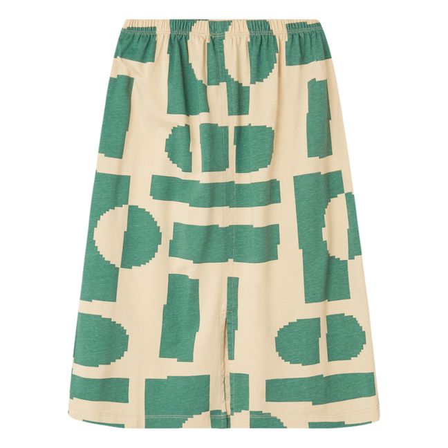 Organic Cotton Print Midi Skirt | Blasses Gelb