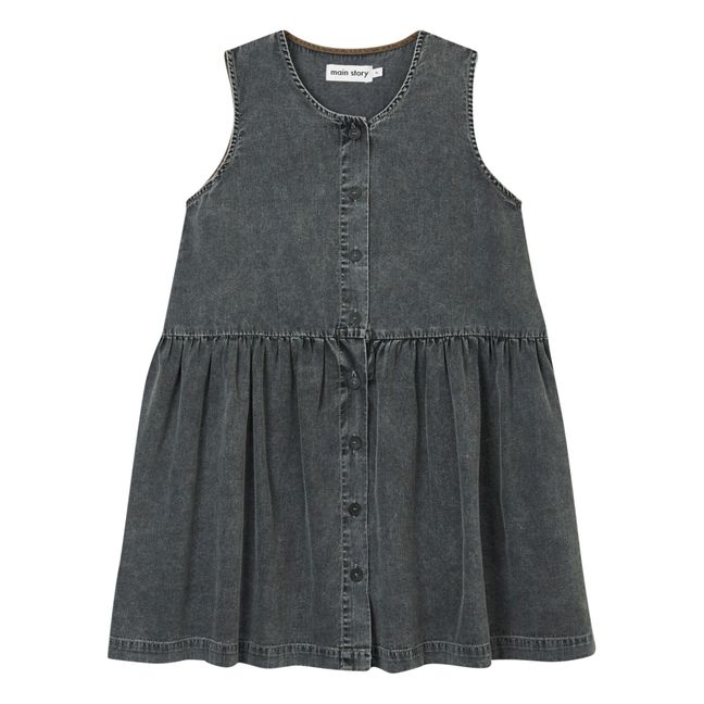 Kleid mit Knöpfen Bio-Baumwolle | Denim schwarz