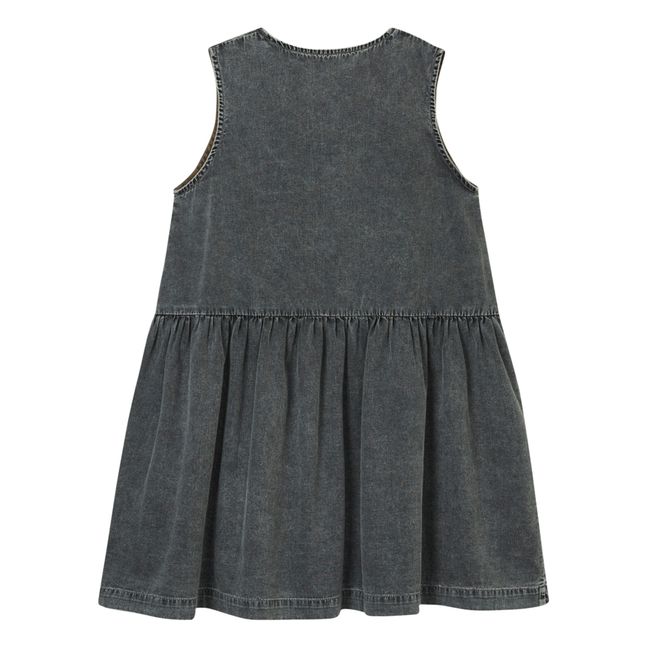 Kleid mit Knöpfen Bio-Baumwolle | Denim schwarz