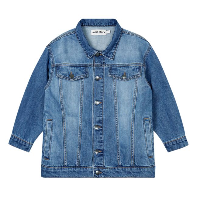 Organic Cotton Denim Jacket | Washed blue