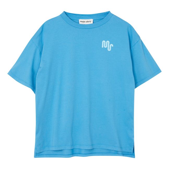 Camiseta de algodón orgánico Logo | Azul Cielo