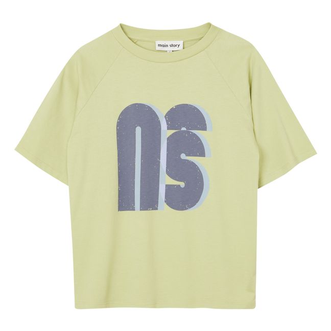 Camiseta de algodón orgánico Logo | Verde Pálido