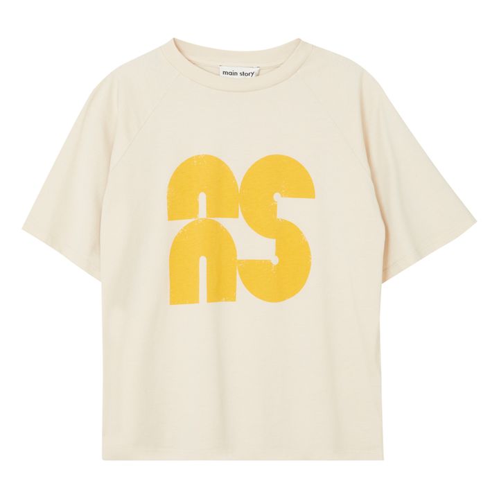 Main Story Organic Cotton Logo Tshirt Ecru Smallable