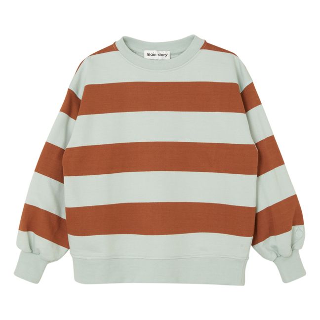 Organic Cotton Striped Sweatshirt | Blasses Grün