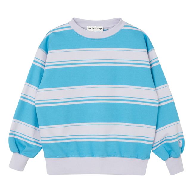 Organic Cotton Striped Sweatshirt | Blau