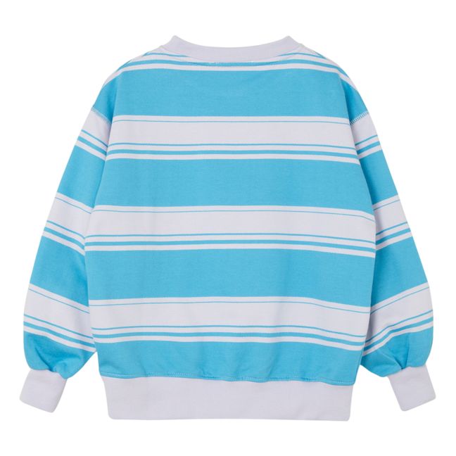 Organic Cotton Striped Sweatshirt | Blue